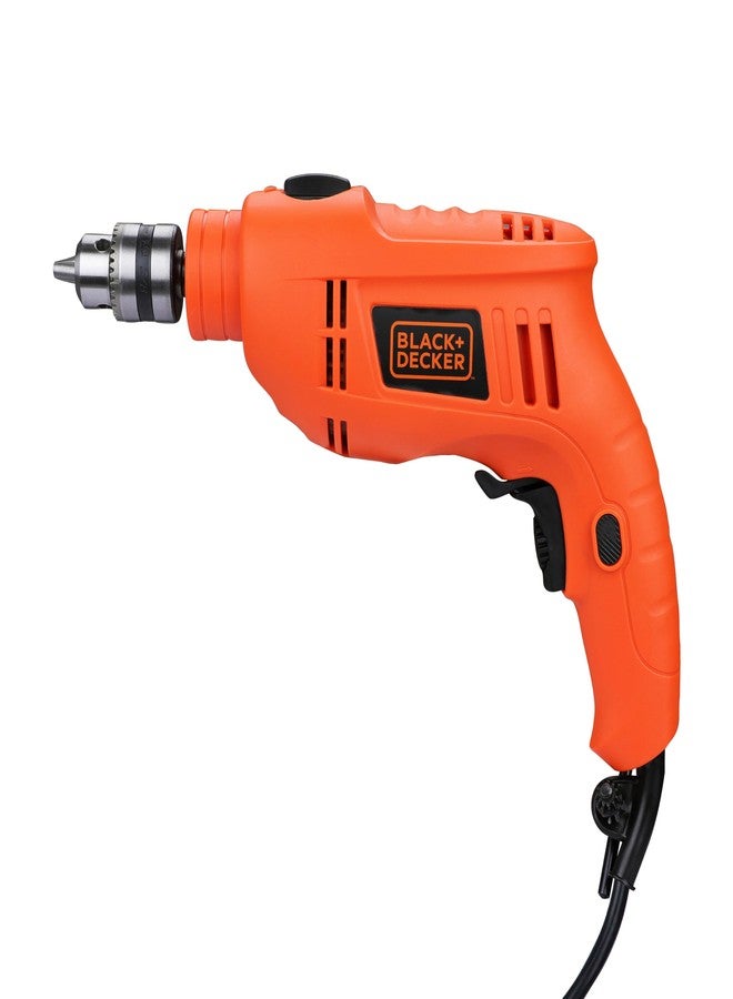 BLACK+DECKER TB555-B1 550W 10mm Corded Variable Speed Reversible Hammer Drill, Ergonomic Design, Lock-Speed Button, For Home & DIY Use for Masonry, Steel & Wood, 1 Year Warranty, ORANGE - Image 1